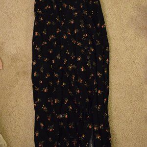 Express Black Maxi Skirt with Flowers